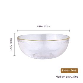 Phnom Penh Fruit Plate Creative Set Glass Plate Household (Option: Medium Bowl Narrow Edge)